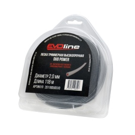 Леска (корд) триммерная EVOline DUO POWER (2.0 мм, 118 метров)