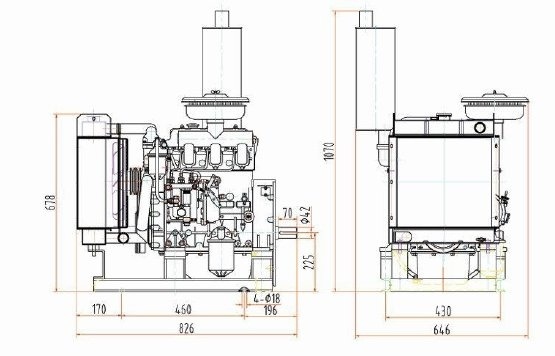 Двигатель дизельный YangDong YD380 ( 20 кВт / 27 л.с. / 3000 об.мин. )  фото 2