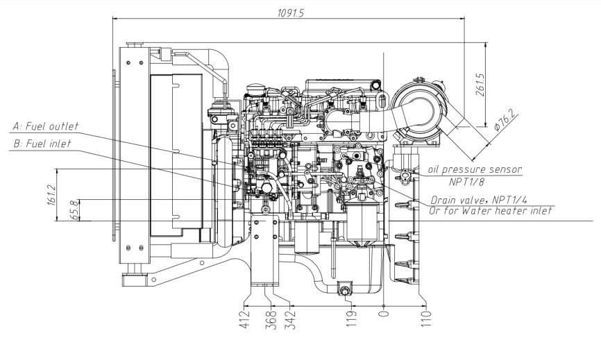 Двигатель дизельный Vman C03A2 ( 25 кВт  / 34 л.с. / 1500 об.мин ) фото 2
