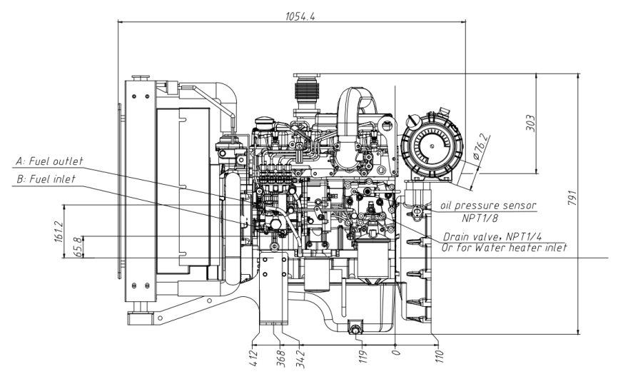 Двигатель дизельный Vman C03A1 ( 40 кВт  / 54.4 л.с. / 1500 об.мин ) фото 2