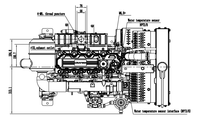 Дизельный двигатель Raywin 4D24G4/A ( 18.5 кВт / 22.5 лс / 1500 об.мин ) фото 4
