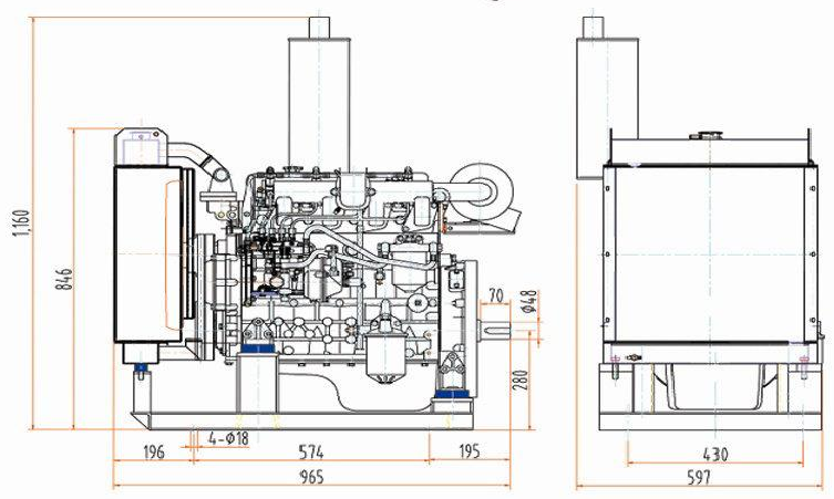 Двигатель дизельный YangDong YSD490 ( 42 кВт / 57 л.с. / 3000 об.мин. )  фото 3